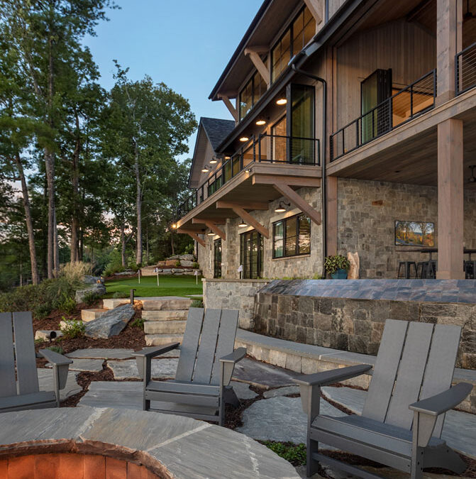 Exterior with fireplace