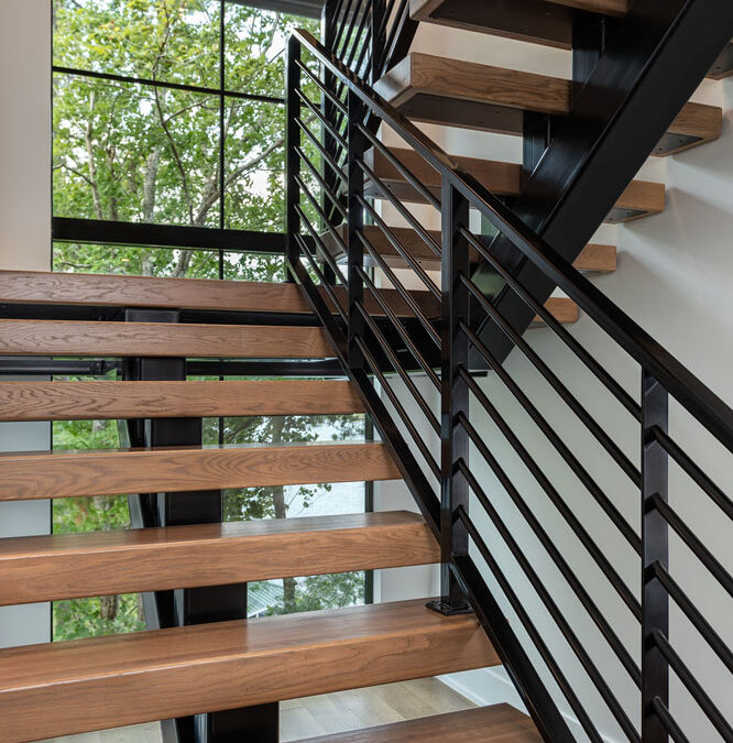 Custom metal and wood stairs