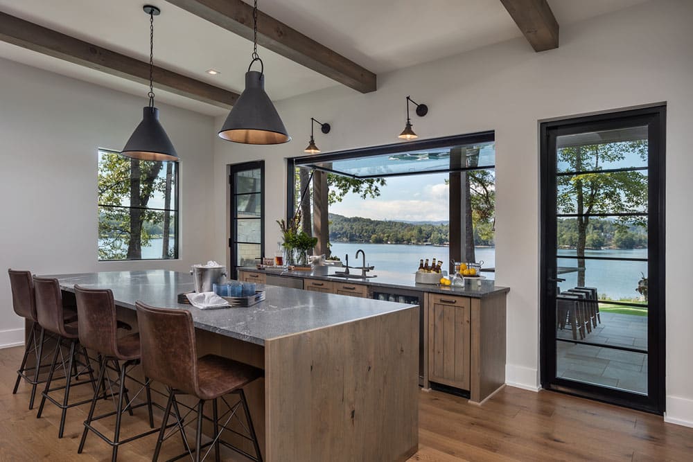Entertainment area with view of Lake Keowee