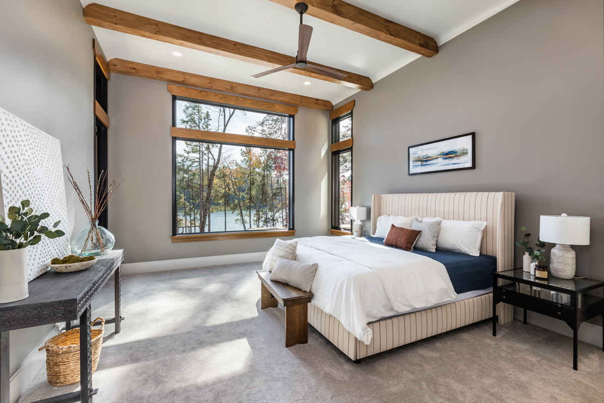 bedroom with views of Lake Keowee