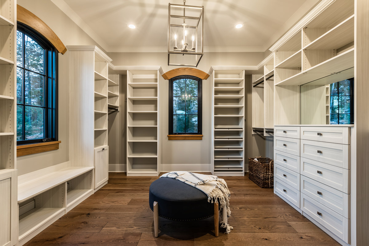 Custom cabinets in master bedroom closet