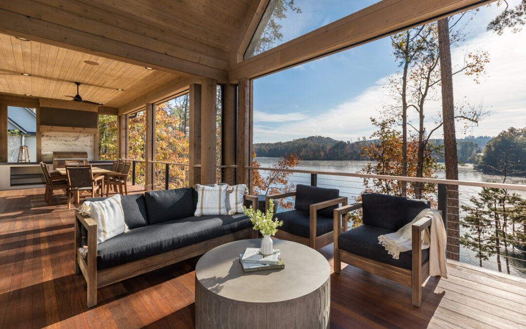 Elevated porch overlooking Lake Keowee