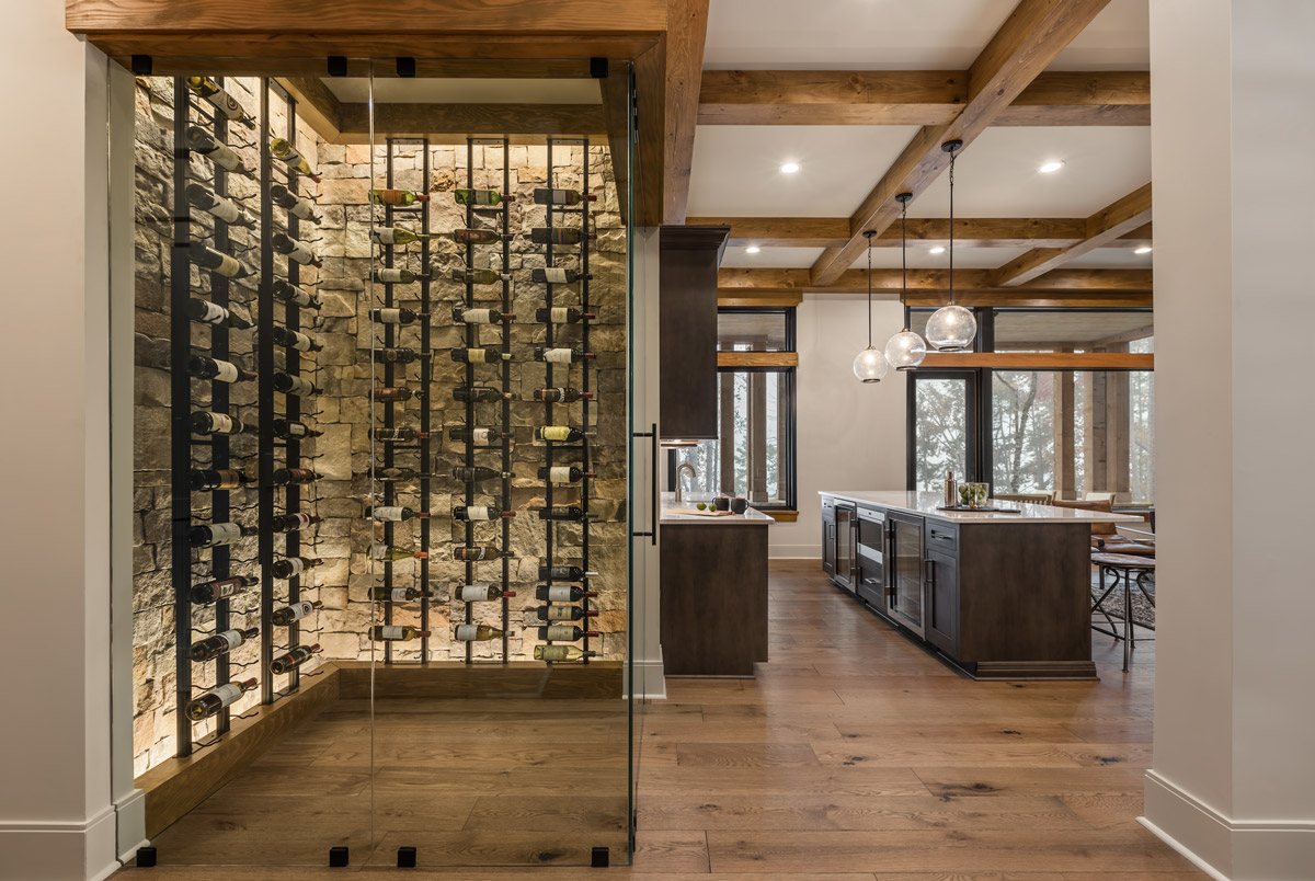 Wine room and kitchen