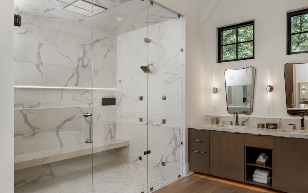 custom bathroom, marble, tile, shower