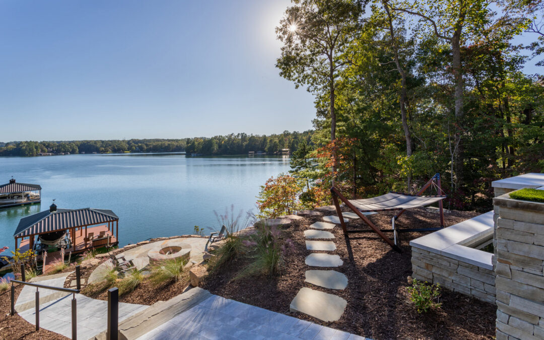 patio, dock, lake keowee, firepit, landscaping