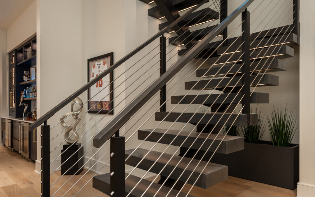 custom stairs in steel and wood